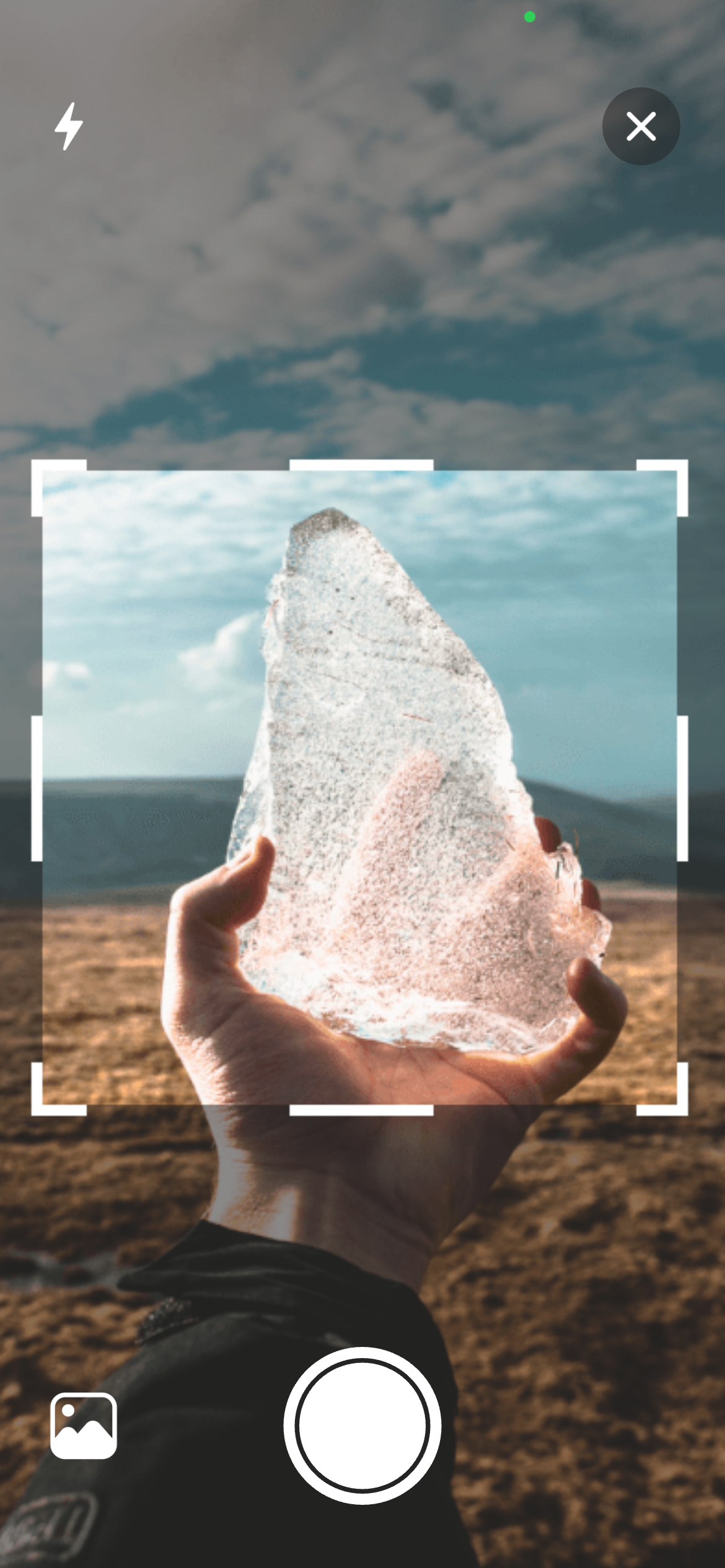 Stone identification app capturing a photo of a gemstone
