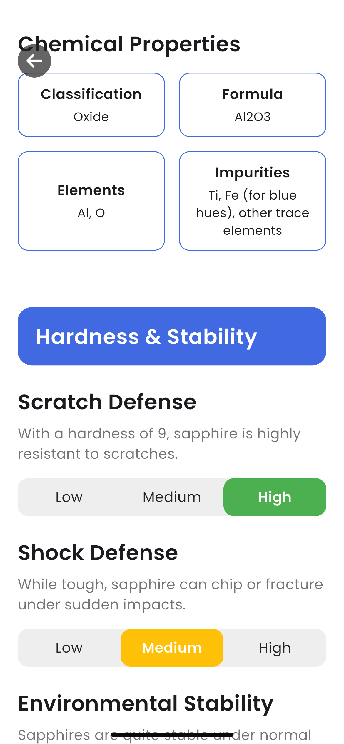 Stone identification app analyzing chemical properties of a rock